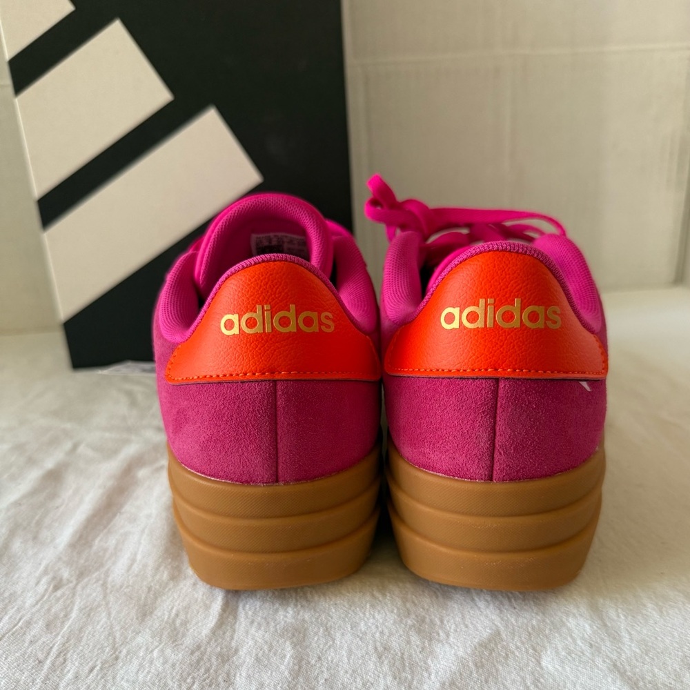 Adidas VL Court Bold Shoes Womens Sz 7 Shock Pink/Orange Sneakers JQ5636 - Picture 7 of 11